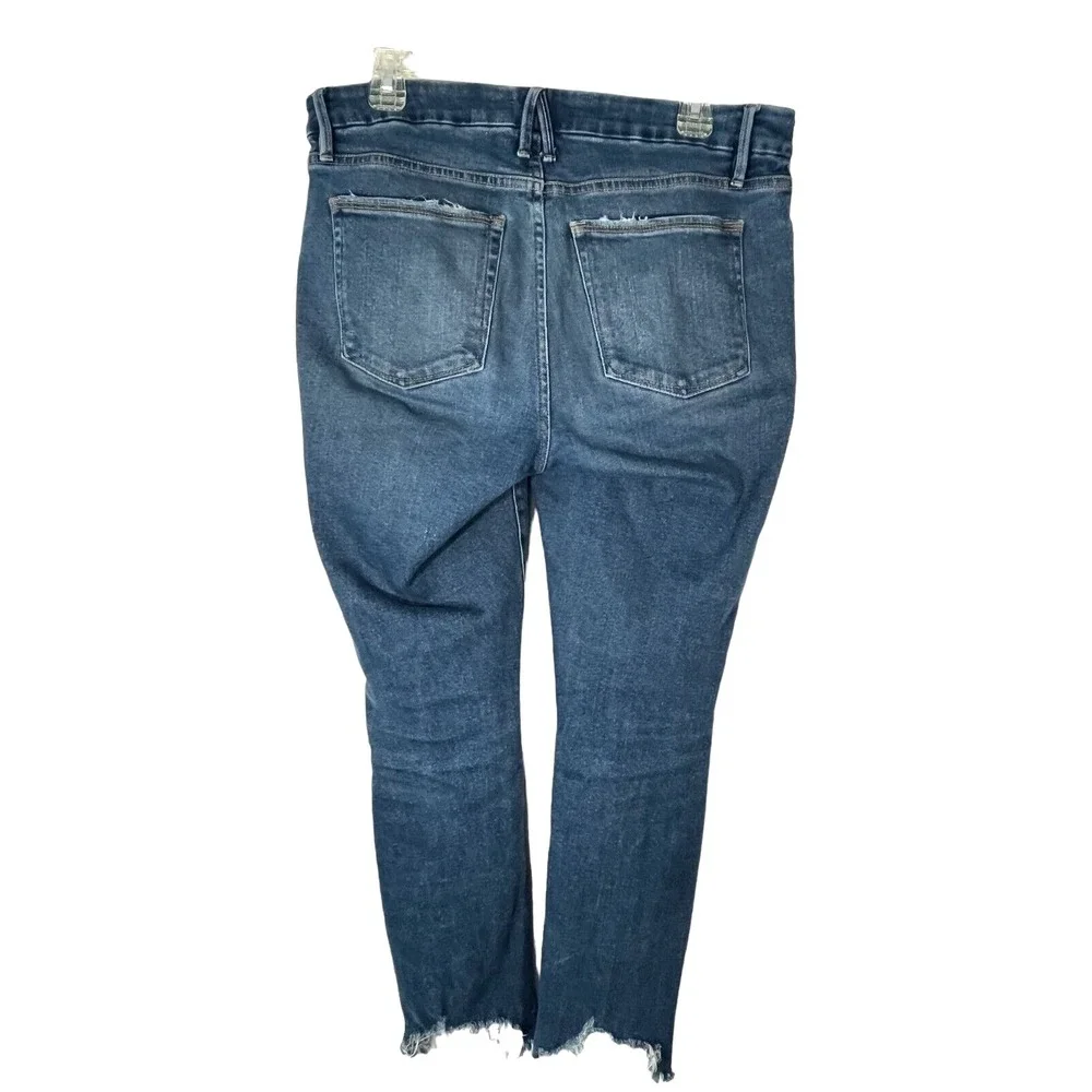 Good American Women's Rough Frayed‎ Hem Jeans Distressed Size 10 27
